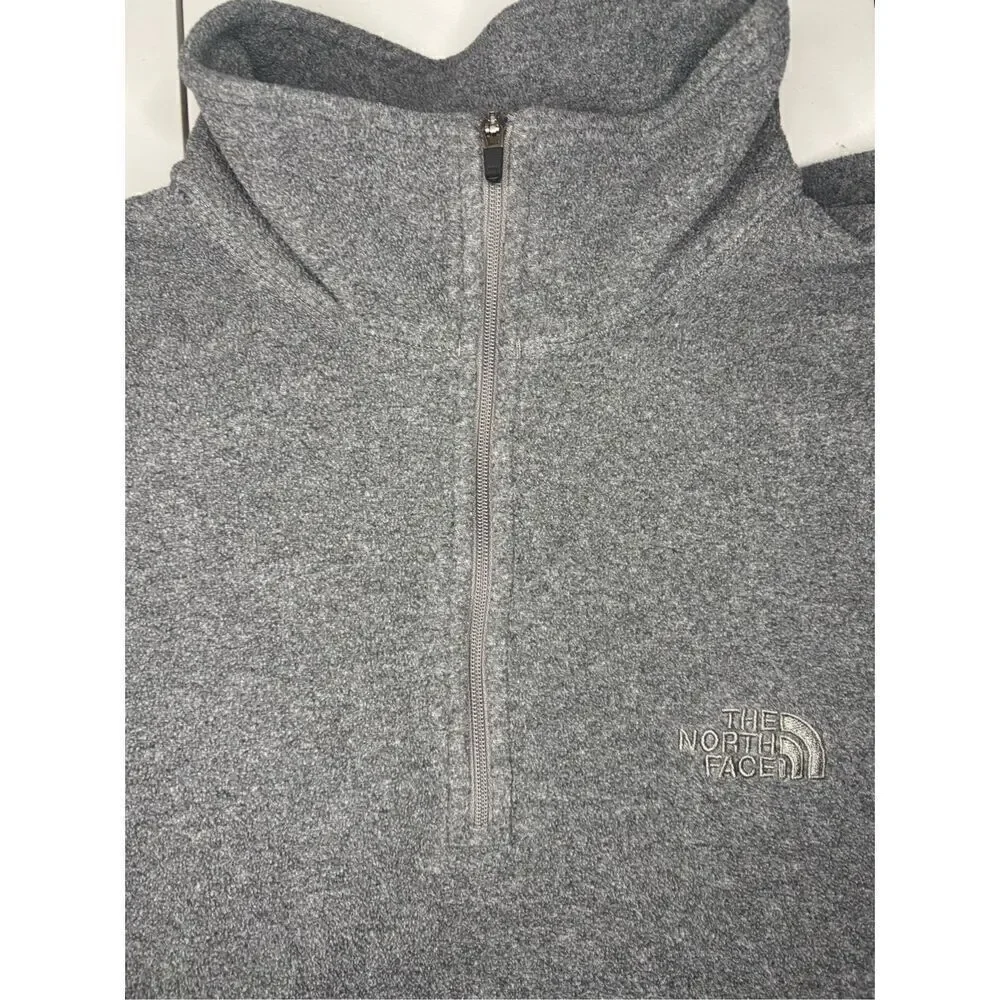 The North Face Men's Size Medium ¼ Zip Fleece lined Pullover Shirt Gray